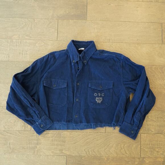 VTG OTC Over-the-Counter by MCM Crop Womens Medium Blue Corduroy Flap Pockets - Picture 5 of 10